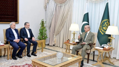 وزير الخارجية الإيراني عباس عراقجي مع رئيس الوزراء الباكستاني شهباز شريف